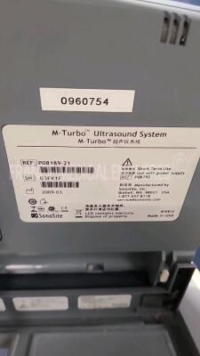 Sonosite Ultrasound M-Turbo - YOM 03/2009 - probes connector issues - S/W 51.80.110.010 (Powers up) - 5