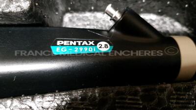 Pentax Gastroscope EG-2990i Engineer's Report Optical System - line on image - Channels No Fault Found - Angulation No fault Found - Bending Section No Fault Found - Insertion Tube little pinch- Light Transmission no fault found - Leak Check No Fault - 2