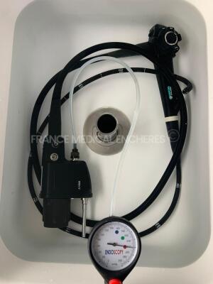 Pentax Gastroscope EG-2990i Engineer's Report Optical System - line on image - Channels No Fault Found - Angulation No fault Found - Bending Section No Fault Found - Insertion Tube little pinch- Light Transmission no fault found - Leak Check No Fault - 8