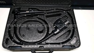 Pentax Colonoscope EC-3885FK Engineer's Report Optical System - no Fault Found - Channels No Fault Found - Angulation No fault Found - Bending Section No Fault Found - Insertion Tube little pinch- Light Transmission no fault found - Leak Check No Faul