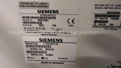 Siemens C-Arm Arcadis Avantic - YOM 2007 - S/W VB13C tube changed in 2010 - Power rating, kw 100 kvp 2.3 - mAs RANGE 1-150 in 23 steps - Snapshot function : 0.2-23 mA -Kv range 40 - Ma range 0.2-23 - Kv range 40 - new exam impossible to create due to - 24