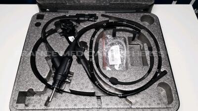 Fujifilm Colonoscope EC-600WM Engineer's Report Optical System - no Fault Found - Channels No Fault Found - Angulation No fault Found - Bending Section No Fault Found - Insertion Tube to be repaired - Light Transmission No Fault Found - Leak Check lea