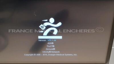 Lot of 2 Drager Patient Monitors Infinity Delta - YOM 2016/2011 - S/W VF8.4-W/VF9.01-W - w/ ECG leads - SPO2 sensors - no power supplies (Both power up) - 4