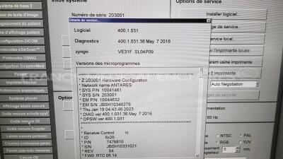 Siemens Acuson S2000 - YOM 12/2010 - S/W 400.1.031 - w/18L6 probe YOM 2021 (see picture of the test) 9L4 probe YOM 2010 (see picture of the test) (Powers up) - 8