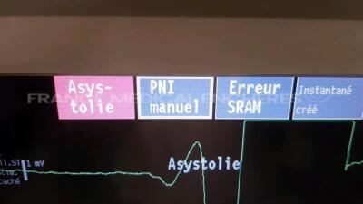 GE/Datex Ohmeda Patient Monitor N-MRI2-01 - YOM 03/2011 - internal battery to be replaced (error SRAM) w/ ECG leads - SPO2 sensor - PNI/P1 cables (Powers up) - 5