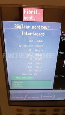 GE/Datex Ohmeda Patient Monitor N-MRI2-01 - YOM 03/2011 - internal battery to be replaced (error SRAM) w/ ECG leads - SPO2 sensor - PNI/P1 cables (Powers up) - 6