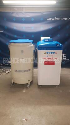 Lot of 1 x SinteSY Cryo Controller S170 (Powers up) and 1 x Air Liquide Cryo Container Espace 151 (No power)