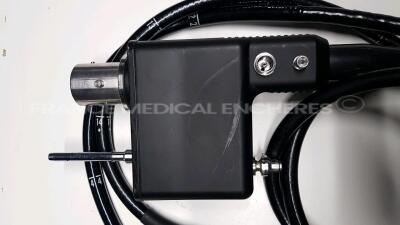 Pentax Colonoscope EC-3890FK Engineer's Report Optical System -leak in the lens - Channels No Fault Found - Angulation No fault Found - Bending Section No Fault Found - Insertion Tube no fault found - Light Transmission no fault found - Leak Check No - 3