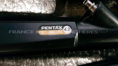 Pentax Colonoscope EC-3885FK Engineer's Report Optical System - no Fault Found - Channels No Fault Found - Angulation No fault Found - Bending Section No Fault Found - Insertion Tube little pinch- Light Transmission no fault found - Leak Check No Faul - 2