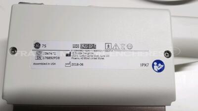 GE 7S Cardiac sector Probe- YOM 06/2018 ( see picture of the test) - Logiq 400 Pro, Logiq 3 Pro, Logiq 5 Expert, Logiq 5 Pro, Logiq 7, Logiq 7 Dimension, Logiq P5, Logiq P5 Premium, Logiq P6, Logiq P6 Pro, Logiq S6, Vivid 7, Vivid 7 Dimension, Vivid 3 Pro - 4