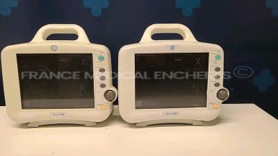 Lot of 2 x GE Patient Monitors Dash 3000 - no power cables (Both power up)