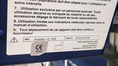 Lot of 3 Percussionnaire Intrapulmonary Ventilators including 2 x IPV-1C YOM 2005/ 2007 and 1 x IPV-2C - 8