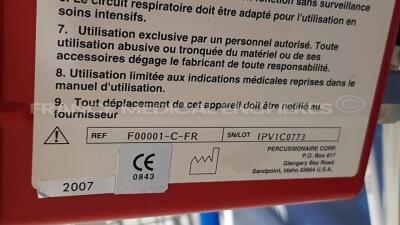 Lot of 3 Percussionnaire Intrapulmonary Ventilators including 2 x IPV-1C YOM 2005/ 2007 and 1 x IPV-2C - 9