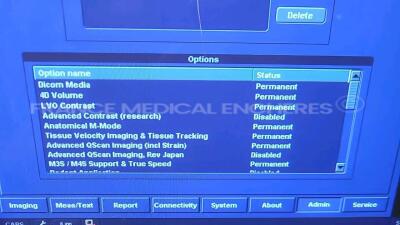 GE Ultrasound Vivid 7 - YOM 01/2007 - S/W 6.1.1 -Options DICOM media - 4D volume - LVO contrast - tissue velocity imaging and tissue tracking - advanced QScan - M3S and M4S support and true speed - Qanalysis - blood flow imaging - echoPAC - echostress - e - 7