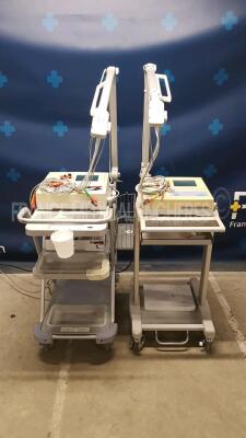 Lot of 2x Fukuda Denshi ECG Cardimax FX-7402 - YOM 2008 and 2010 w/ ECG leads (Both power up)