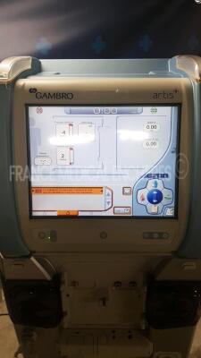 Lot of 2 x Gambro Dialysis Artis Evosys -YOM 2012 - 8.21.00 - count 37748/38523 hours with 2 EMA Monitors Hemabox (All power up) - 3