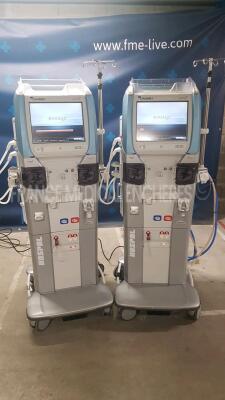 Lot of 2 x Gambro Dialysis Artis Evosys -YOM 2012 - 8.21.00 - count 39271/32795 hours with 2 EMA Monitors Hemabox (All power up)