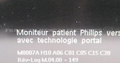 Lot of 2 Philips Patient Monitors MP70 - YOM 2006 - S/W 4.00 - w/ 2 Philips Module M3001A YOM 2014/2015 - Philips Module rack including 2 modules TEMP and 6 modules VueLink ( Both power up) - 5