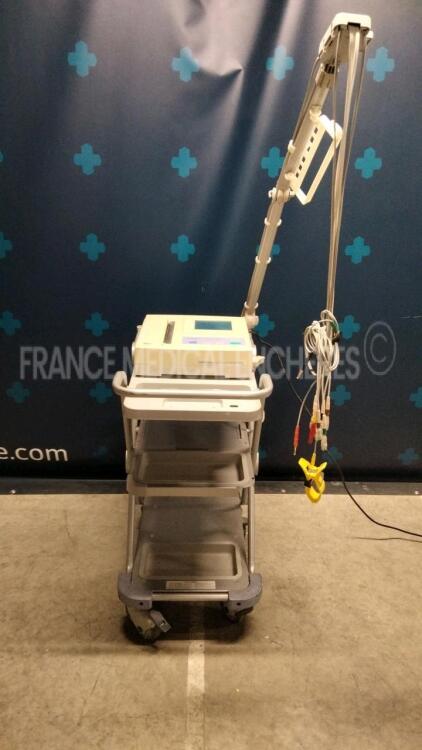 Fukuda Denshi ECG Cardimax FX-7402 with ECG leads (Power up)