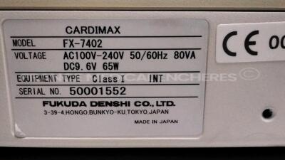 Fukuda Denshi ECG Cardimax FX-7402 with ECG leads (Power up) - 5
