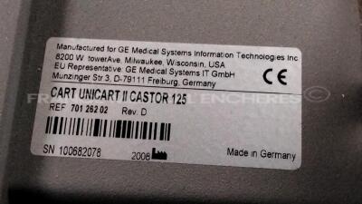 Lot of 1 x Schiller ECG AT-2 Plus with ECG leads and 1 x GE ECG MAC 1200ST with ECG leads - S/W V6.2 - YOM 2008 (Both powers up) - 13