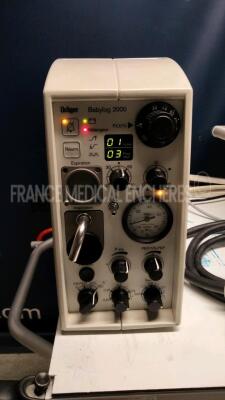 Drager Transport Incubator Air-Shields Isolette TI500-1C - YOM 2008 - w/ Drager Ventilator Babylog 2000 (Both Powers up) - 6