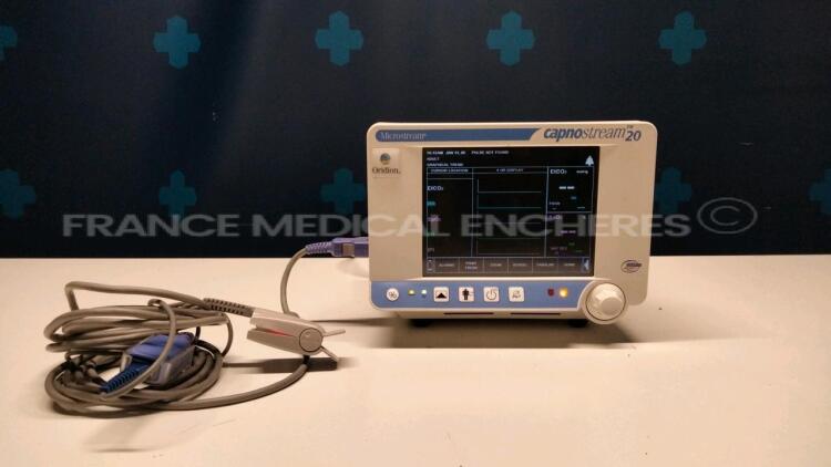 Oridion Capnography Monitor Microstream Capnostream 20 - S/W 5.81 - YOM 2013 - w/ spo2 sensors (Powers up)