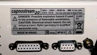 Oridion Capnography Monitor Microstream Capnostream 20 - S/W 5.81 - YOM 2013 - w/ spo2 sensors (Powers up) - 9