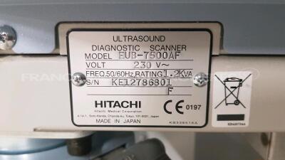 Hitachi Ultrasound EUB-7500AF w/ Mitsubishi Printer P93 and Footswitch (No power) - 8