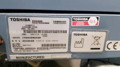 Toshiba Ultrasound Xario SSA-660A w/ Toshiba Probe PLT-604AT - YOM 2015 and Toshiba Probe PLT-1204AT - YOM 2012 (Powers up) - 17