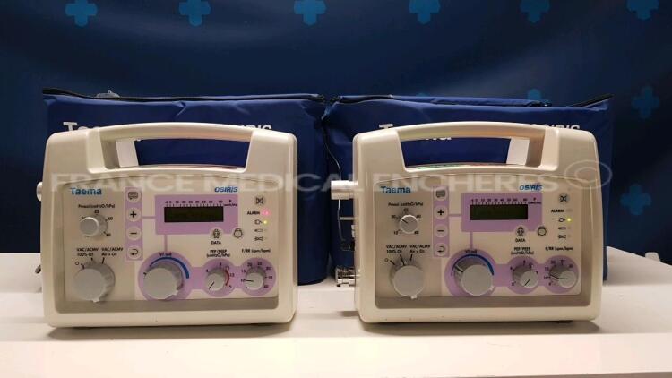 Lot of 2x Taema Ventilators Osiris1 - S/W V1.020 - No power supplies (Both power up)