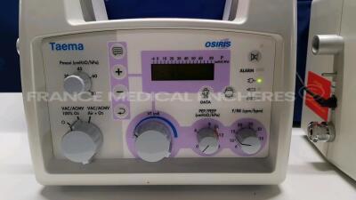 Lot of 2x Taema Ventilators Osiris1 - S/W V1.020 - No power supplies (Both power up) - 4