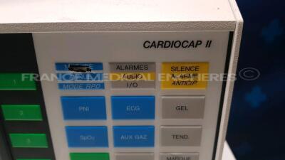 Lot of 5 x Datex Patient Monitors Cardiocap II (All power up) - 3