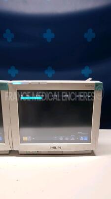 Lot of 2 x Philips Patient Monitors IntelliVue MP70 Anesthesia - YOM 2003 - S/W J.10.52 (Both power up) - 2