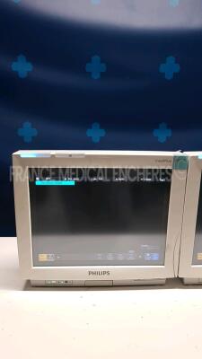 Lot of 2 x Philips Patient Monitors IntelliVue MP70 Anesthesia - YOM 2003 - S/W J.10.52 (Both power up) - 3