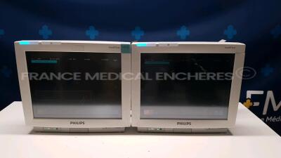 Lot of 2 x Philips Patient Monitors IntelliVue Anesthesia MP70 -YOM 2013 - S/W J.10.52 (Both power up)