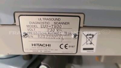 Hitachi Ultrasound EUB-7500 Plateforme Hi-Vision -w/ EUP-53W probe - Mitsubishi printer P91 (Powers up) - 11