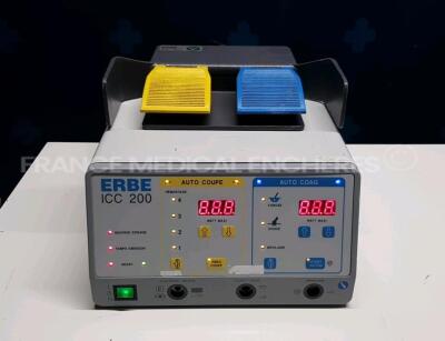 Erbe Electrosurgical Unit ICC 200 w/ Erbe Footswitch (Powers up)