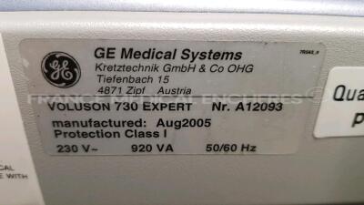 GE Ultrasound Voluson 730 Expert - YOM 2005 - S/W 5.4.0 - Options 4D real time - DICOM - vocal 2 - SRI 2 - VCI - STIC - XTD TD w/ GE Probe RIC5-9-H - YOM 2007 and GE Probe 4C-A - YOM 2005 and GE Probe RAB2-5L - YOM 2010 and GE Footswitch and Sony Video Gr - 24