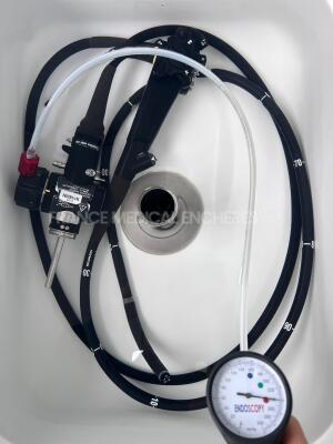 Olympus Colonoscope CF-Q165I Evis Exera 2 Engineer's report : Optical system no fault found ,Angulation no fault found , Insertion tube no fault found , Light transmission no fault found , Channels no fault found, Leak no leak Slight stain on image - 10