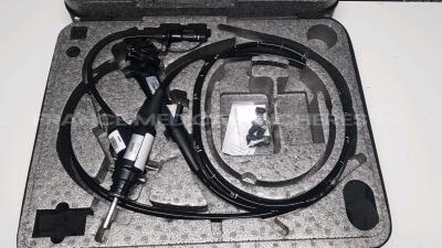 Fujinon Duodenoscope ED-530XT8 engineer’s report : Optical system no fault found ,Angulation to be repaired , Insertion tube little pinch , Light transmission no fault found , Channels no fault found, Leak no leak