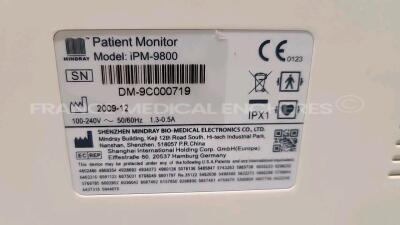 Lot of 2 x Mindray Patient Monitors IPM-9800 - YOM 2009/2011 (Both power up) - 5