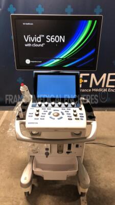 GE Ultrasound Vivid S60N - YOM 09/2018 - S/W 202.21.4 - In excellent condition - Tested & controlled by GE Healthcare - Ready for clinical use - Options - Vivid S60 - LVO Contrast - View-X - Tissue Tracking - w/ 9L probe - YOM 12/2017 - 3Sc-RS probe - YOM