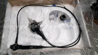 Olympus Bronchoscope BF type 1T180 Engineer's Report Optical System - dot on image - Channels No Fault Found - Angulation No fault Found - Bending Section No Fault Found - Insertion Tube no fault found - Light Transmission no fault found - Leak Check No 