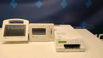 Lot of 1 x Suntech Vital Signs Monitor Tango YOM 2013 untested due to the missing power supply and 1 x IRGB 1805-0 YOM 2016 untested due to the missing power supply and 1 x Sony Printer UP-25MD YOM 2010 (Powers up)