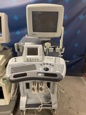 Lot of 1x Esaote Ultrasound Picus PRO 410636 and 1x Medison Ultrasound Accuvix XQ - EXP w/ Medison Probes C2-6IC and EC4-9IS (Both no power) - 2