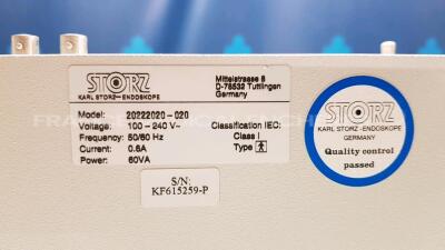 Storz Video Processor tricam SL pal 202220 20 - YOM 2005 (Powers up) - 6