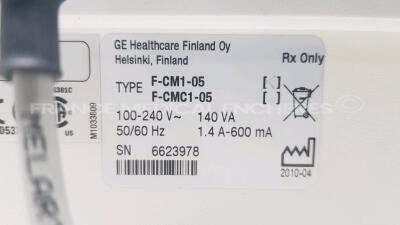 GE Patient Monitor F-CM1-05 - YOM 2010 w/ Module E.RESTIN (Powers up) - 4