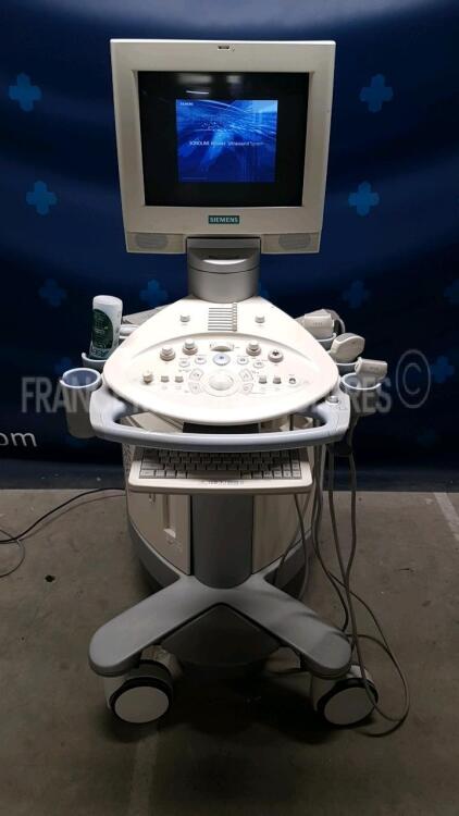 Siemens Ultrasound Sonoline Antares - YOM 2003 - S/W 3.5 w/ Siemens Probe VF13-5 - YOM 2004 and Siemens Probe VF10-5 - YOM 2004 and Siemens Probe CH4-1 - YOM 2006 and Mitsubishi Printer P91D (Powers up)