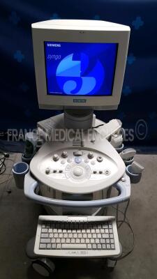 Siemens Ultrasound Sonoline Antares - YOM 2003 - S/W 3.5 w/ Siemens Probe VF13-5 - YOM 2004 and Siemens Probe VF10-5 - YOM 2004 and Siemens Probe CH4-1 - YOM 2006 and Mitsubishi Printer P91D (Powers up) - 5